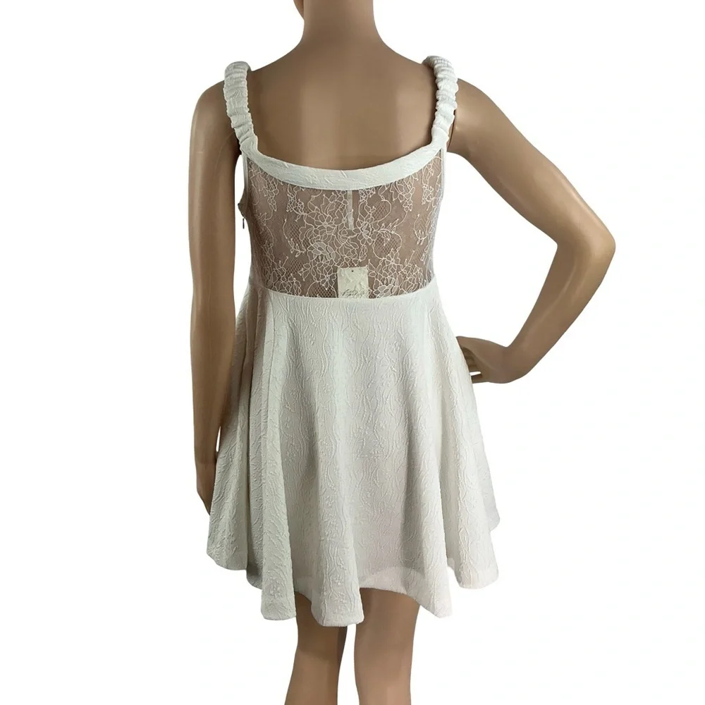 Free People Brooklyn Mini Dress Optic White Lace Cutout Fit And Flare S